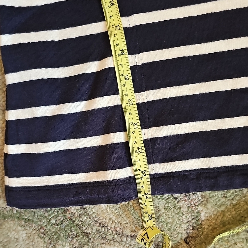 Talbots Navy and White Striped Off Center Zip Jacket - Picture 8 of 9